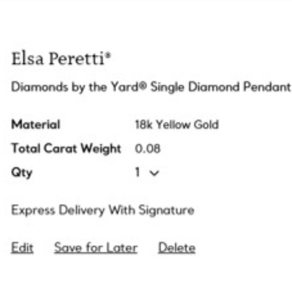 Elsa Peretti Tiffany & Co Single Diamond pendant in 18k gold - Picture 6 of 6